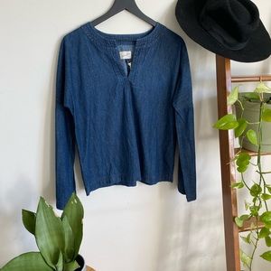 Denim Long Sleeve Top